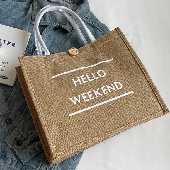 Handbags - Unisex All Seasons Linen Streetwear Square Hook Loop Handbag